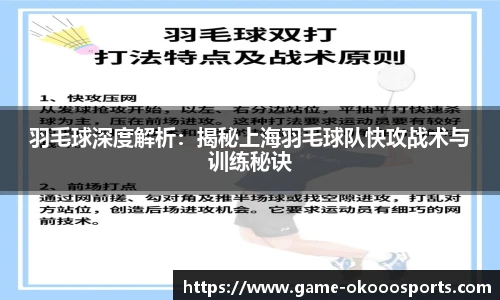 羽毛球深度解析：揭秘上海羽毛球队快攻战术与训练秘诀